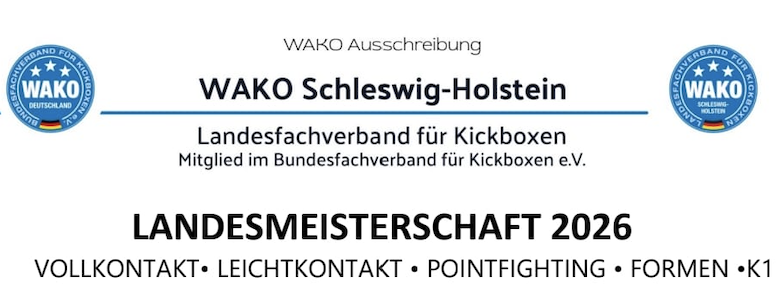 Landesmeisterschaft 2026 in Schleswig-Holstein – Jetzt Termin vormerken!